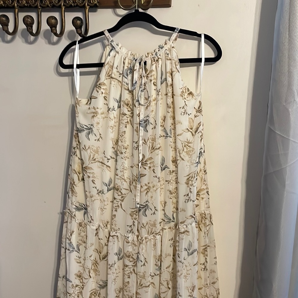 Closet closing Anthropologie Drew Natural Floral Romantic Maxi Dress Sz M